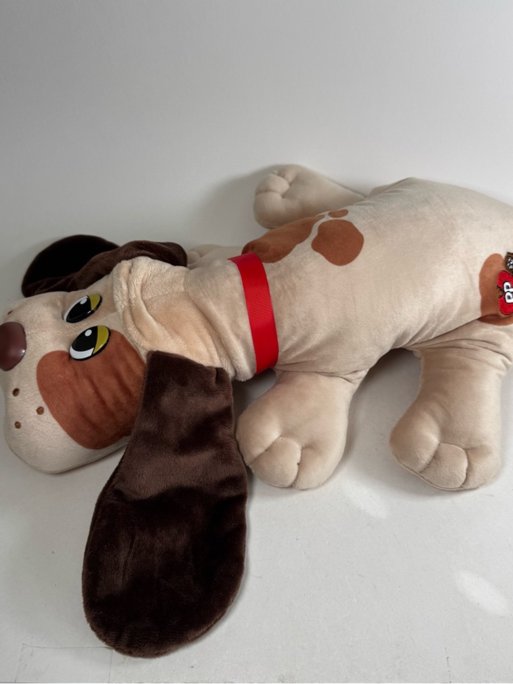 Basic Fun Plush Pound Puppies 2019 Brown Tan 17" Red Collar Hasbro Toy